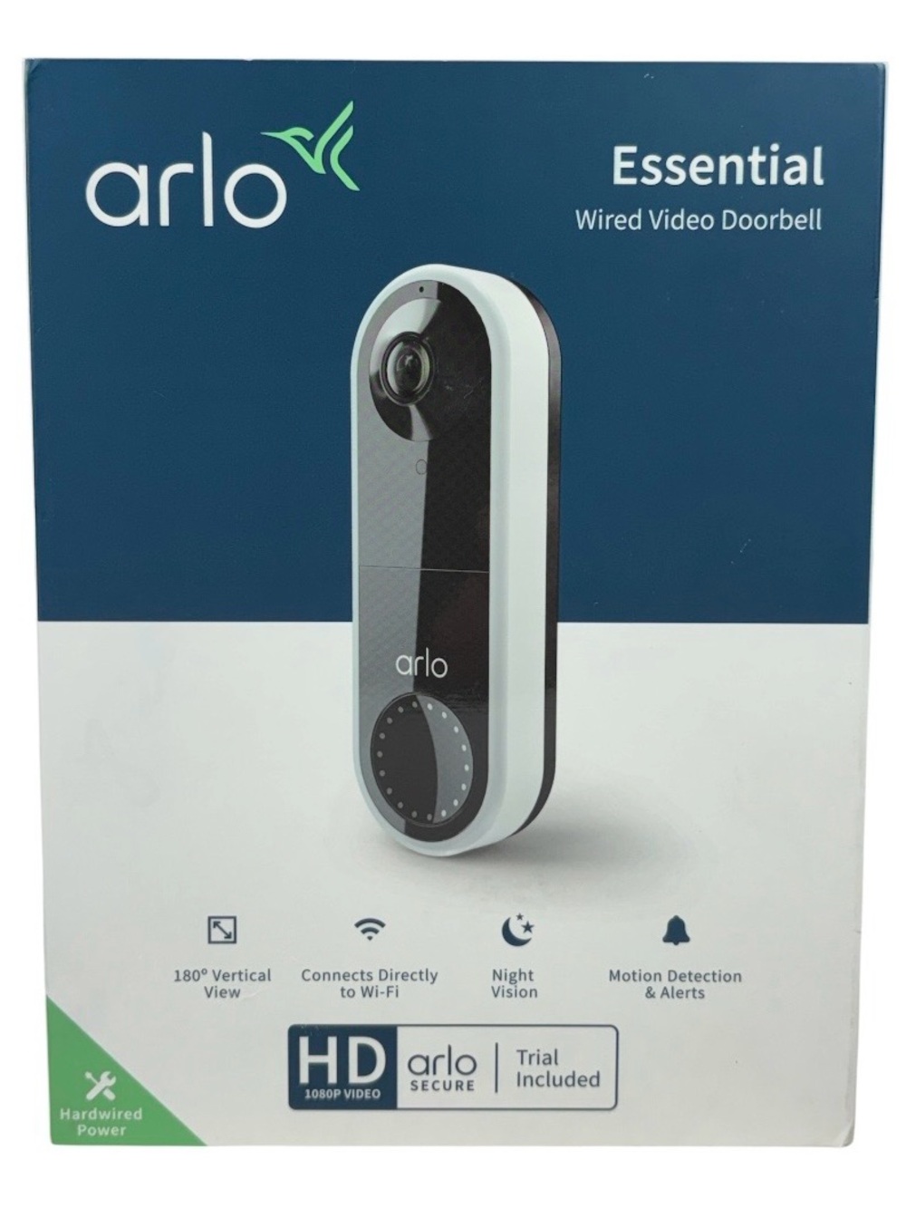 SEALED Arlo Essential Wired Video Doorbell White NEW